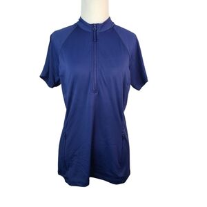 Title Nine Sunbuster 1/2 Zip Blue Sun Shirt Size Medium Women's